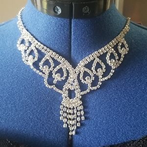 Australian crystal bridal necklace and earrings BN